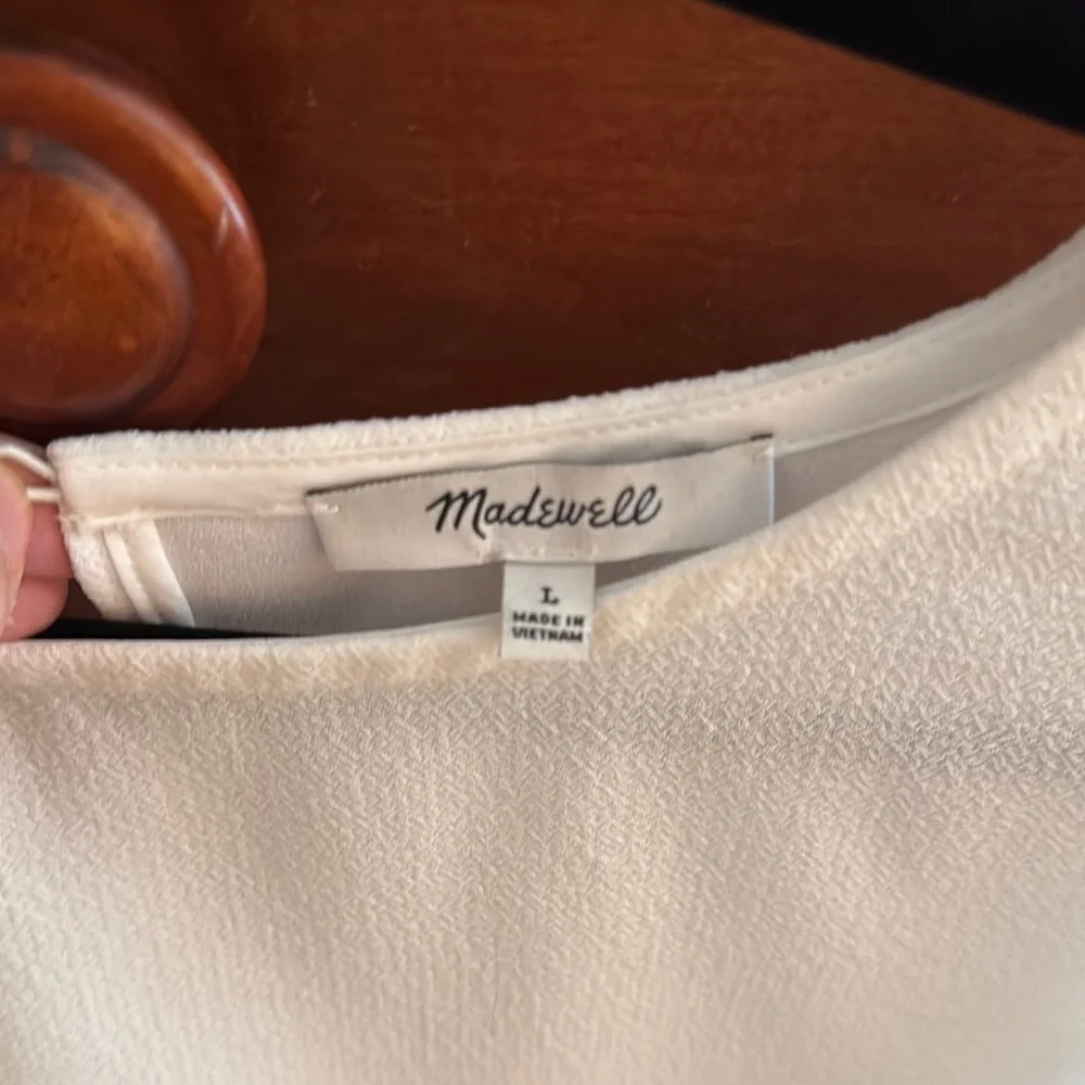 Madewell White Asymmetrical Sleeveless Tank - Picture 2 of 3